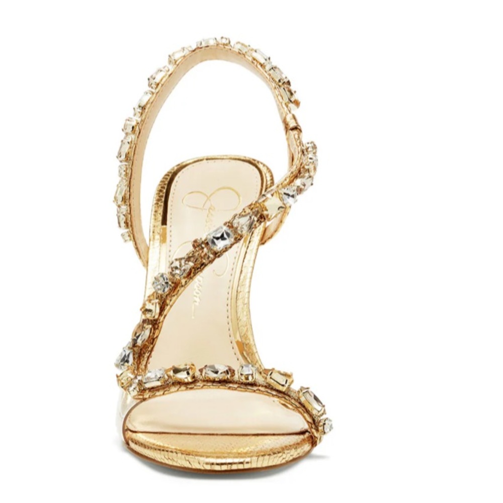 Jessica Simpson Jaycin metallic crystal embellishment strappy sandal Size 8M - Picture 4 of 17